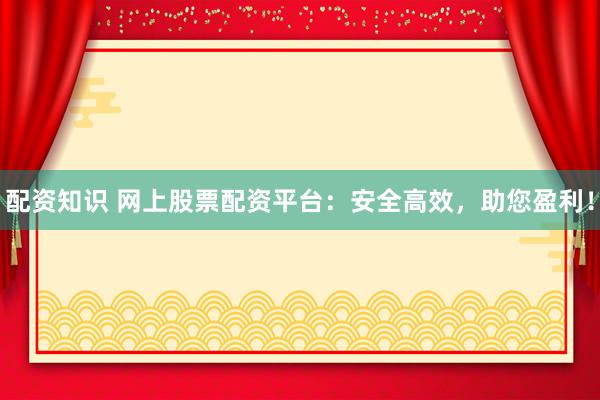 配资知识 网上股票配资平台：安全高效，助您盈利！