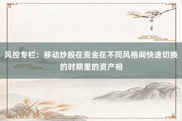 风控专栏：移动炒股在资金在不同风格间快速切换的时期里的资产相
