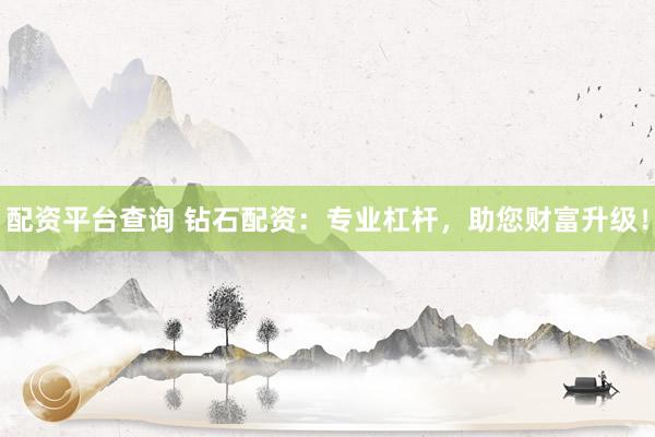 配资平台查询 钻石配资：专业杠杆，助您财富升级！